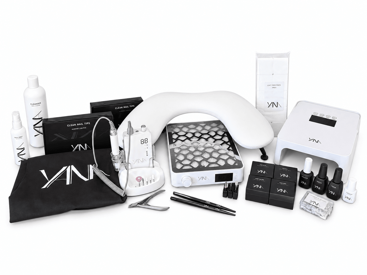 en bild av 26 produkter från yananails Komplett Startkit för Gelé